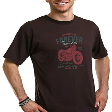 FOREVER TWO WHEEL Men's Bamboo Viscose/Organic Cotton Short Sleeve Graphic T-Shirt