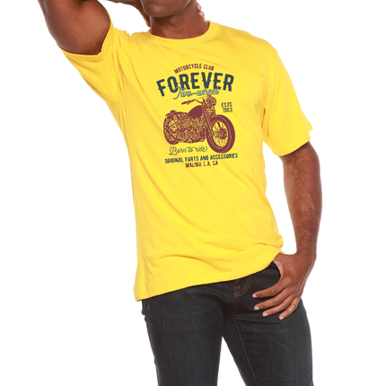 FOREVER TWO WHEEL Men's Bamboo Viscose/Organic Cotton Short Sleeve Graphic T-Shirt