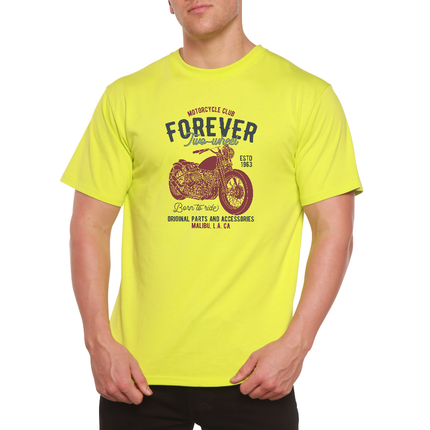FOREVER TWO WHEEL Men's Bamboo Viscose/Organic Cotton Short Sleeve Graphic T-Shirt