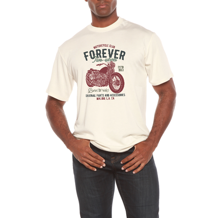 FOREVER TWO WHEEL Men's Bamboo Viscose/Organic Cotton Short Sleeve Graphic T-Shirt