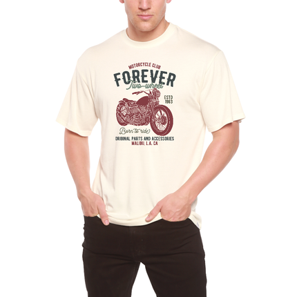FOREVER TWO WHEEL Men's Bamboo Viscose/Organic Cotton Short Sleeve Graphic T-Shirt