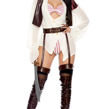 Aye Pirate Captain Women Costume by Forplay Costumes only at  TeeJayTraders.com