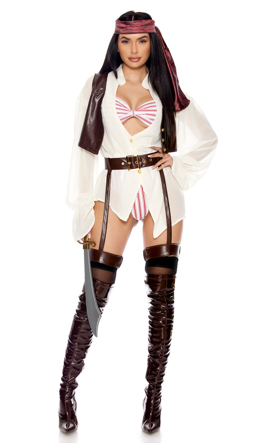 Aye Pirate Captain Women Costume by Forplay Costumes only at  TeeJayTraders.com