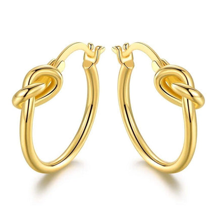 French Lock Knot Hoops in 18K Gold