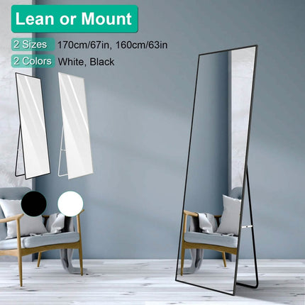 Full Length Mirror Aluminum Alloy Wall Mirror Free Standing Floor
