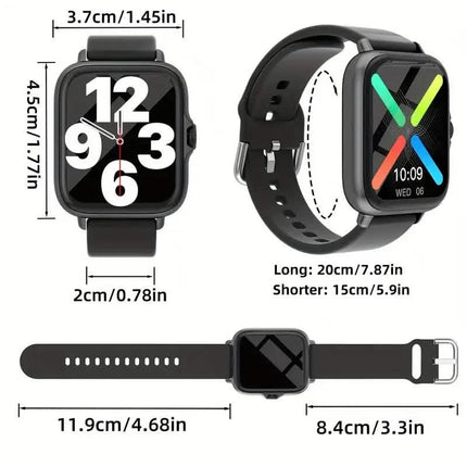 Full Touch Screen Smart Watch with Activity Tracker, Call & Message Functions, Pedometer & More
