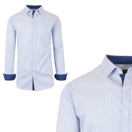 Galaxy by Harvic Men's Long-Sleeve Slim-Fit Printed Dress Shirt