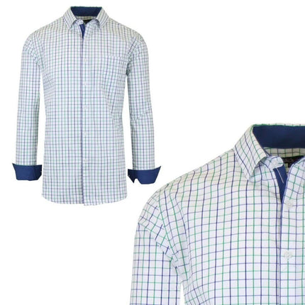 Galaxy by Harvic Men's Long-Sleeve Slim-Fit Printed Dress Shirt