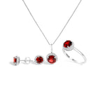 6.5 / White.Gold / Red Garnet