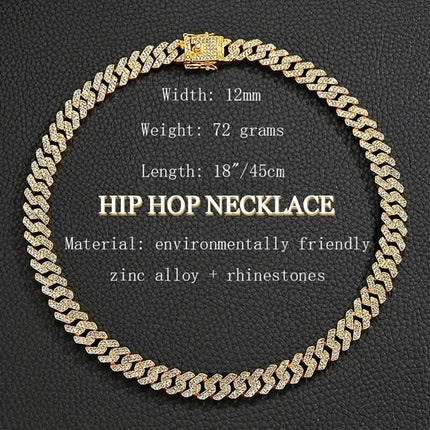 Geometric Bling Hip-Hop Cuban Chain Neckiace