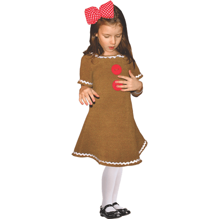 Kids Gingerbread Costume with Festive Tunic and Sweet Holiday Design