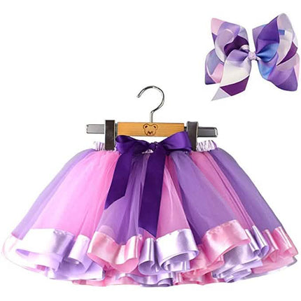 Girl's Layered Ballet Tulle Rainbow Tutu Skirt