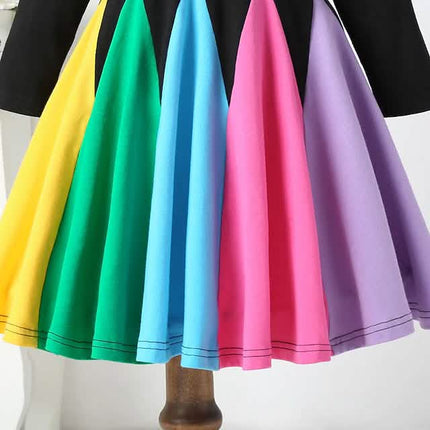 Girls' Rainbow Casual Dress