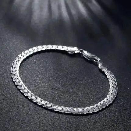 Gleaming Treasure Elegant 925 Sterling Silver Bracelet