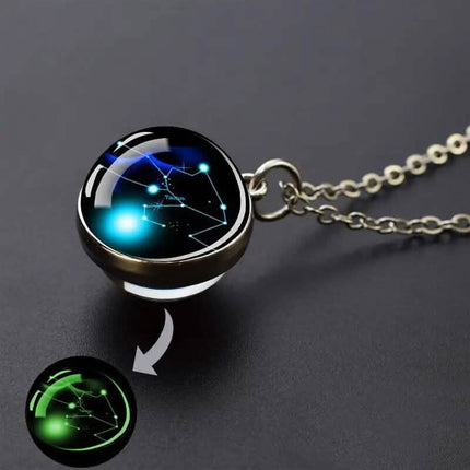 Glow-in-the-Dark Zodiac Pendant Necklace