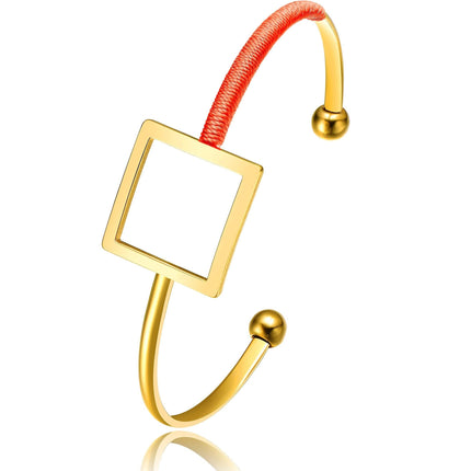 Gold Plated Cadmium Orange Thread Square Bangle