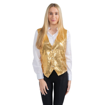 Adult Gold Sequin Vest with Sparkling Design and Party Style Finish