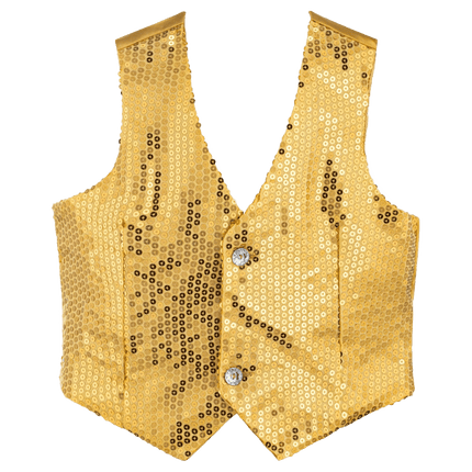 Kids Gold Sequin Vest with Sparkling Design and Party Style Finish
