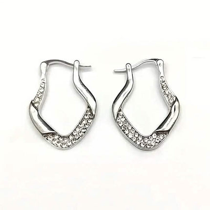 Golden Plated Zircon Jewelry Earrings