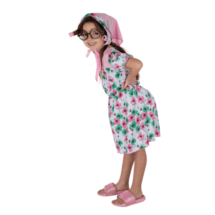 Kids Granny Costume, Classic Grandma Character Outfit for Dress Up and Roleplay