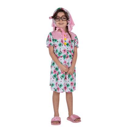 Kids Granny Costume, Classic Grandma Character Outfit for Dress Up and Roleplay