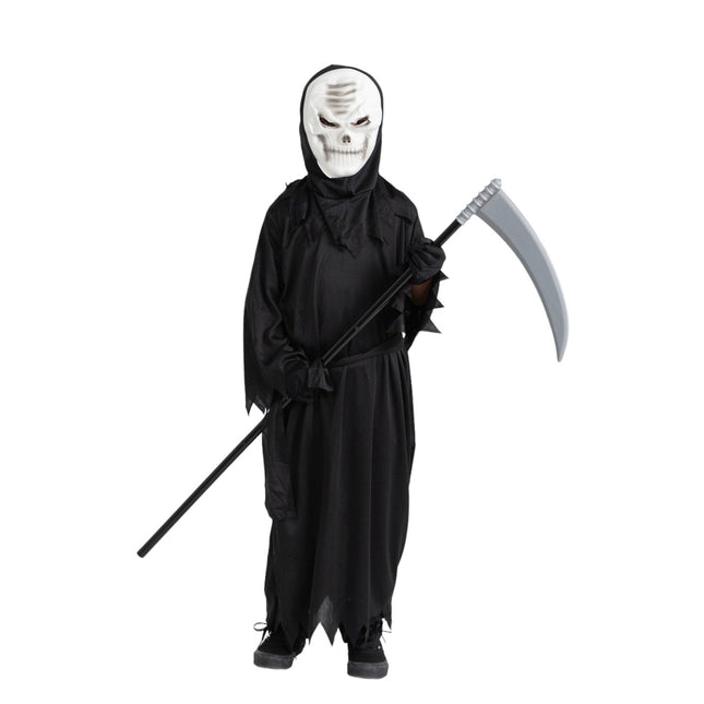 Kids Grim Reaper Outfit, Spooky Grim Reaper-Inspired Attire for Children, Dark Fantasy Dress-Up Clothing for Parties, Cosplay, Role Play and Special Events