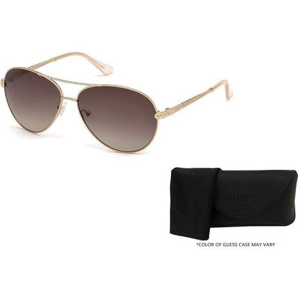 GUESS GU7470-S Pilot Sunglasses for Women + BUNDLE with Designer iWear Eyewear Care Kit (Refurbished)
