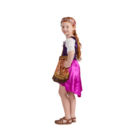 Girls Bohemian Dance Costume Dress with Headband Colorful Festival Outfit