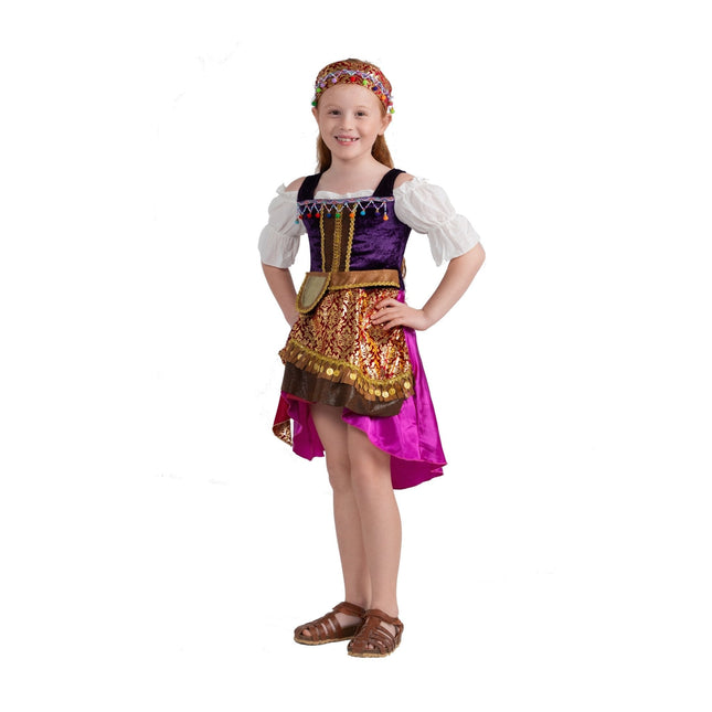 Girls Bohemian Dance Costume Dress with Headband Colorful Festival Outfit