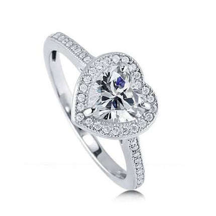 Halo Heart Cut Engagement Ring