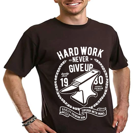 Hard Work Anvil Men's Bamboo Viscose/Organic Cotton Short Sleeve Graphic T-Shirt