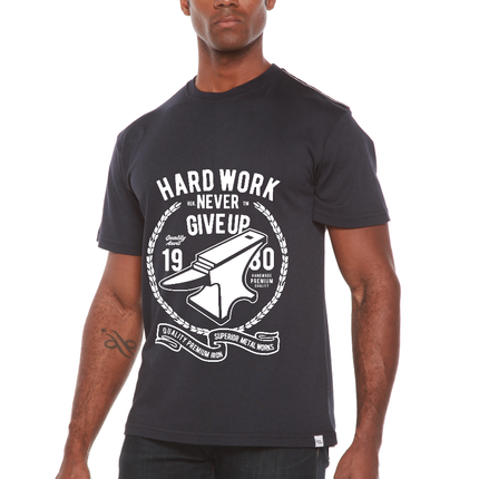 Hard Work Anvil Men's Bamboo Viscose/Organic Cotton Short Sleeve Graphic T-Shirt