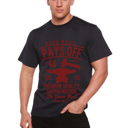 Hard Work Pays Men's Bamboo Viscose/Organic Cotton Short Sleeve Graphic T-Shirt