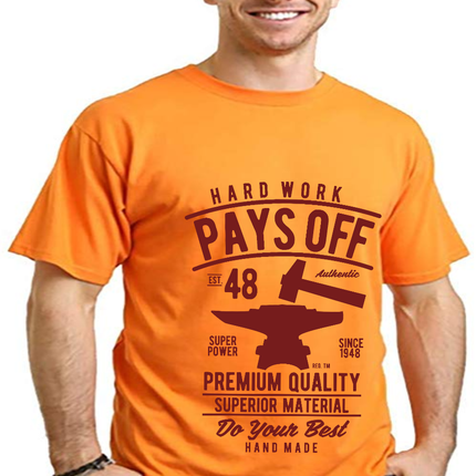 Hard Work Pays Men's Bamboo Viscose/Organic Cotton Short Sleeve Graphic T-Shirt