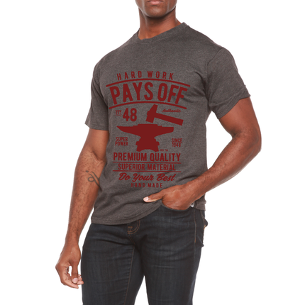 Hard Work Pays Men's Bamboo Viscose/Organic Cotton Short Sleeve Graphic T-Shirt