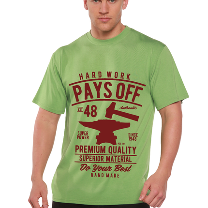 Hard Work Pays Men's Bamboo Viscose/Organic Cotton Short Sleeve Graphic T-Shirt