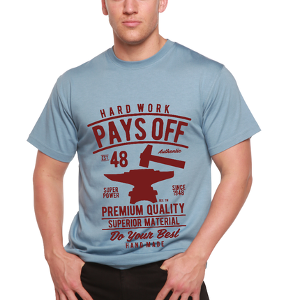 Hard Work Pays Men's Bamboo Viscose/Organic Cotton Short Sleeve Graphic T-Shirt