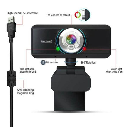 HD 1080P Desktop PC Video Calling Webcam with Microphone