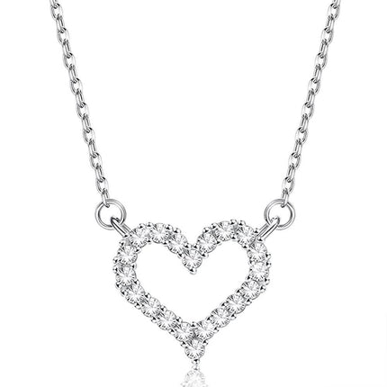 Heart-Shape 925 Sterling Silver Pendant Necklace