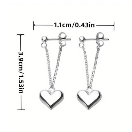 Heart-Shaped Dangle Earrings
