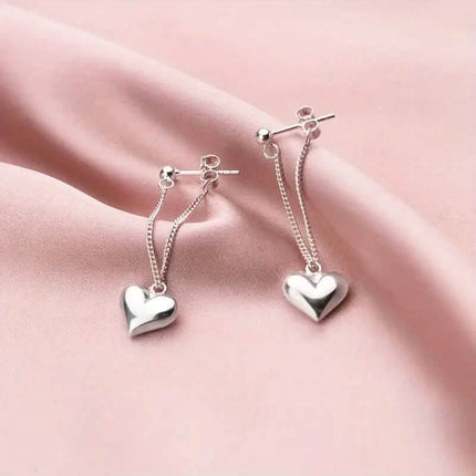 Heart-Shaped Dangle Earrings