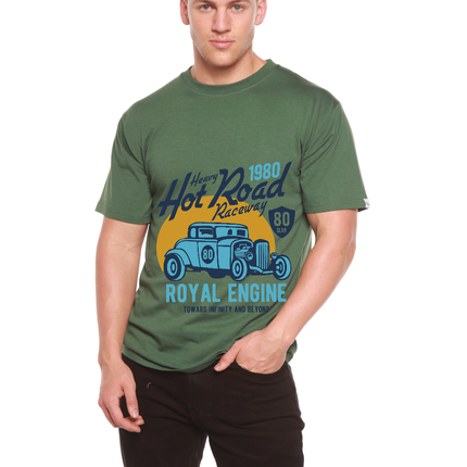 Heavy Hot Road Men's Bamboo Viscose/Organic Cotton Short Sleeve Graphic T-Shirt