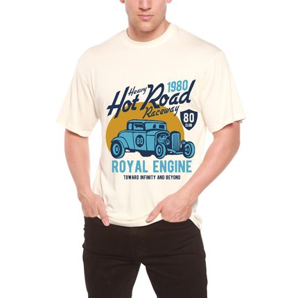 Heavy Hot Road Men's Bamboo Viscose/Organic Cotton Short Sleeve Graphic T-Shirt