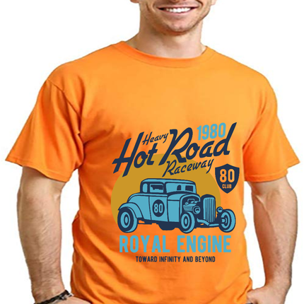 Heavy Hot Road Men's Bamboo Viscose/Organic Cotton Short Sleeve Graphic T-Shirt