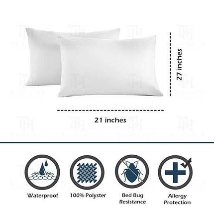 Heavyweight Zippered Waterproof Bed Bug Vinyl Pillow Covers