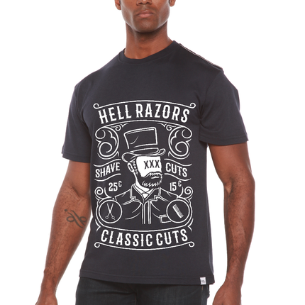 Hell Razors Men's Bamboo Viscose/Organic Cotton Short Sleeve Graphic T-Shirt