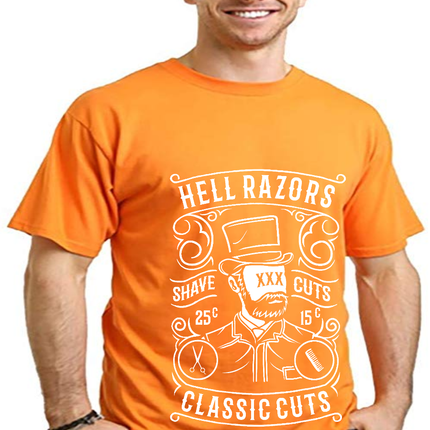 Hell Razors Men's Bamboo Viscose/Organic Cotton Short Sleeve Graphic T-Shirt