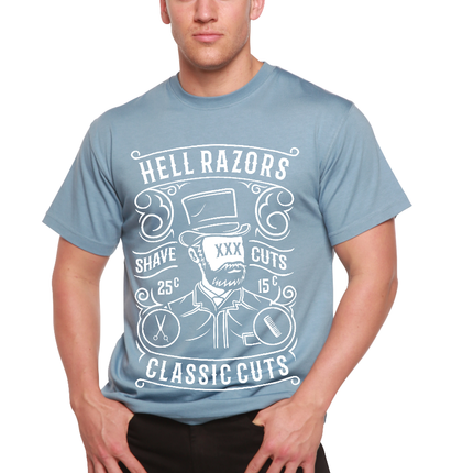 Hell Razors Men's Bamboo Viscose/Organic Cotton Short Sleeve Graphic T-Shirt