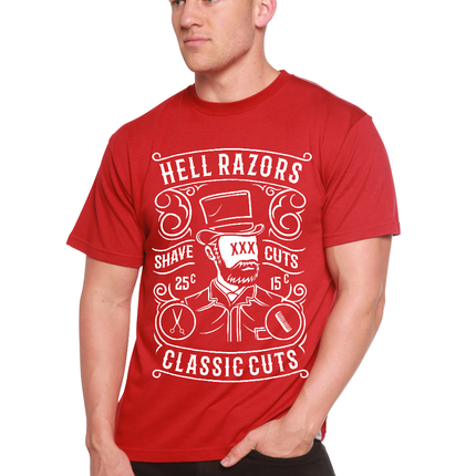 Hell Razors Men's Bamboo Viscose/Organic Cotton Short Sleeve Graphic T-Shirt