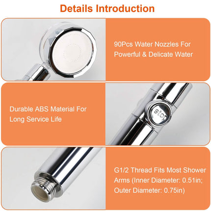 High Pressure Shower Head 360¬∞ Rotating Water Saving Handheld Shower Head